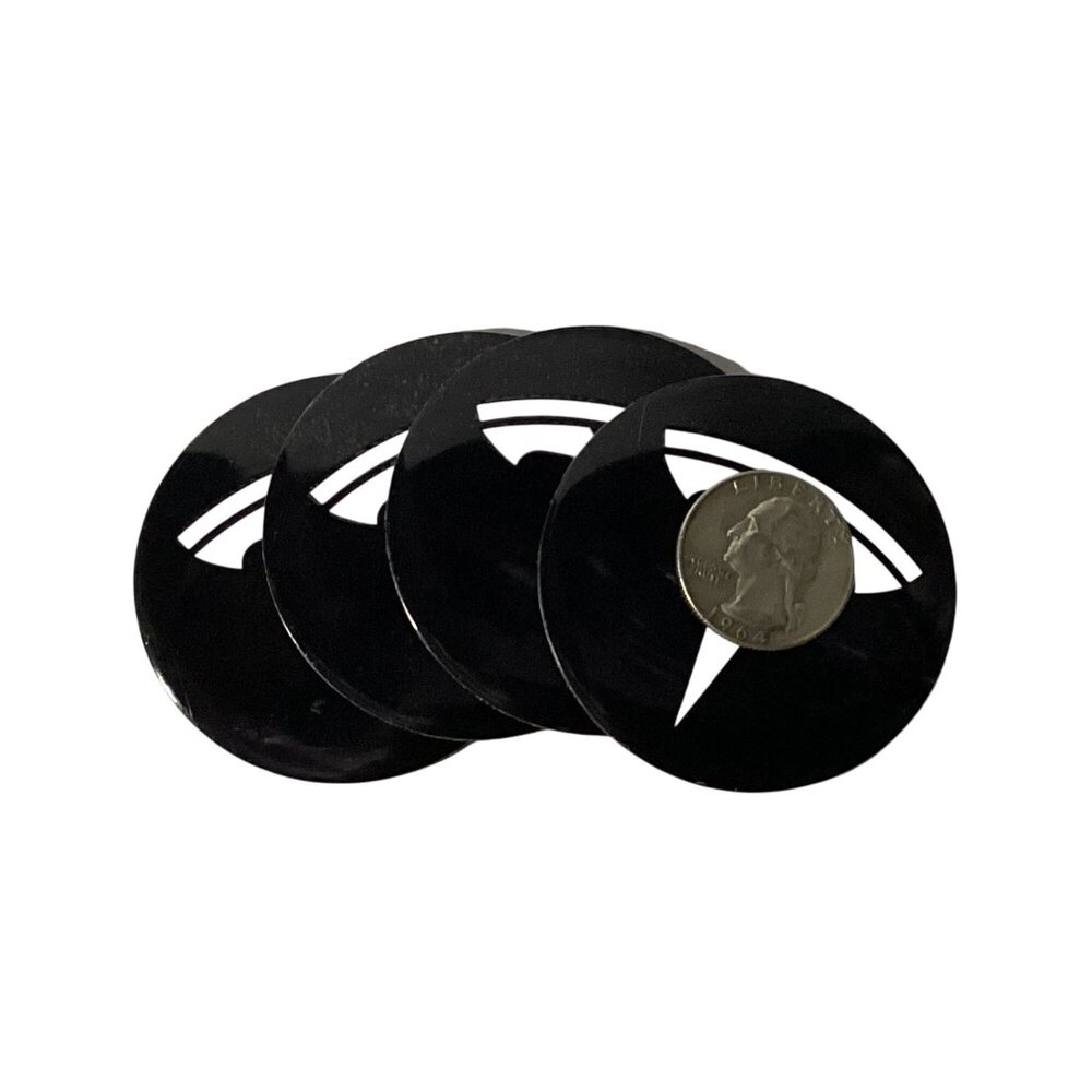 4pcs For T-sla Black Gloss Silver 2.20" Wheel Center Covers Adhesive Back NEW
